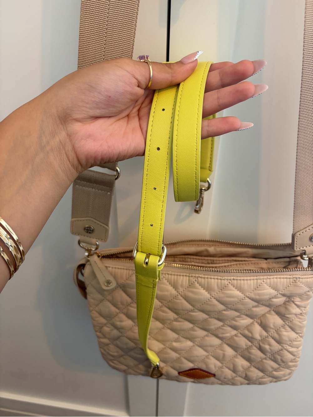 MZ Wallace Quilted Crossbody Bag in Beige - Picture 7 of 8